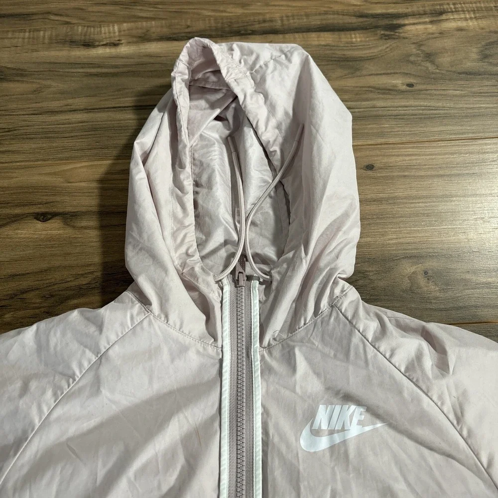 Nike Windbreaker Jacket Women's Full Zip Size Medium Pink‎